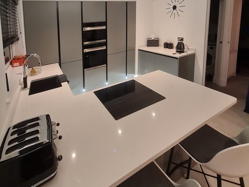 Black and white modern kitchen with minimalist design