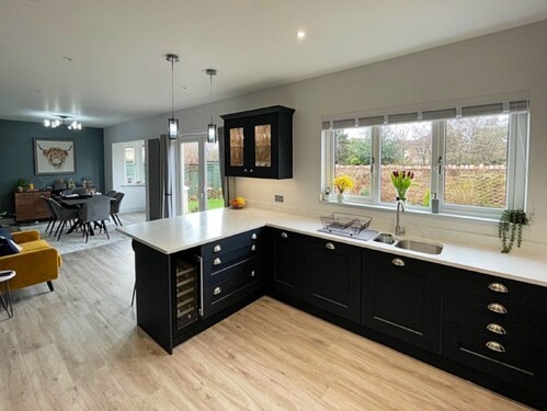 Black and white modern kitchen with minimalist design