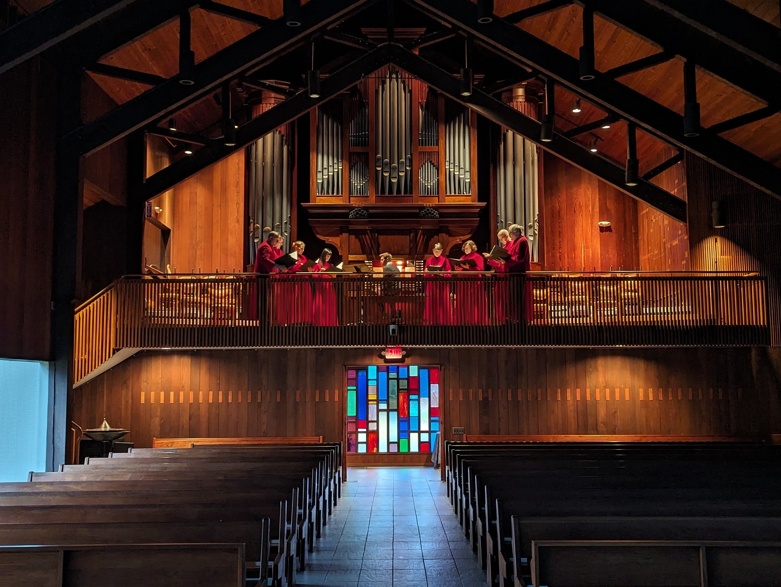 The pipes and wooden case of Richards, Fowkes Opus One