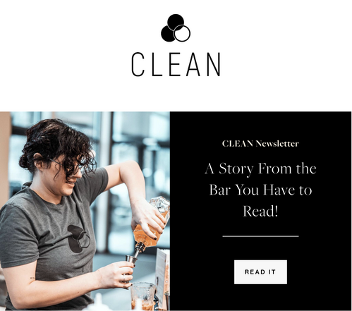 Screenshot image of a Clean Bar PDX bartender pouring a nonalcoholic drink.