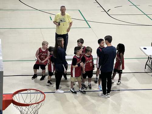 Girls cheerleading for upward sports