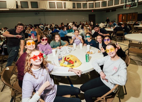 Junior High girls having fun at church