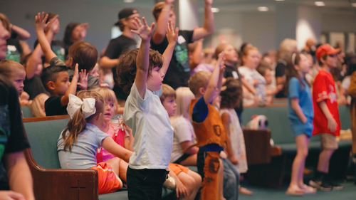 Group of Kids at a Wednesday night meeting