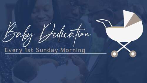 family getting baby dedicated at apostolic church