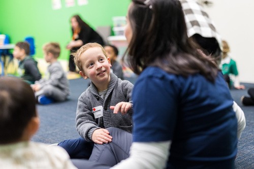 Child learning biblical principles at Grace Kids, Grace Plano Church.