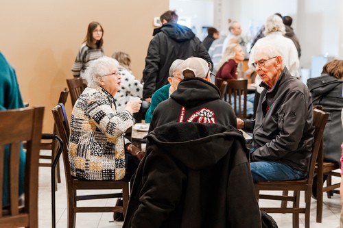 Picture of people in the Ashkum Campus lobby