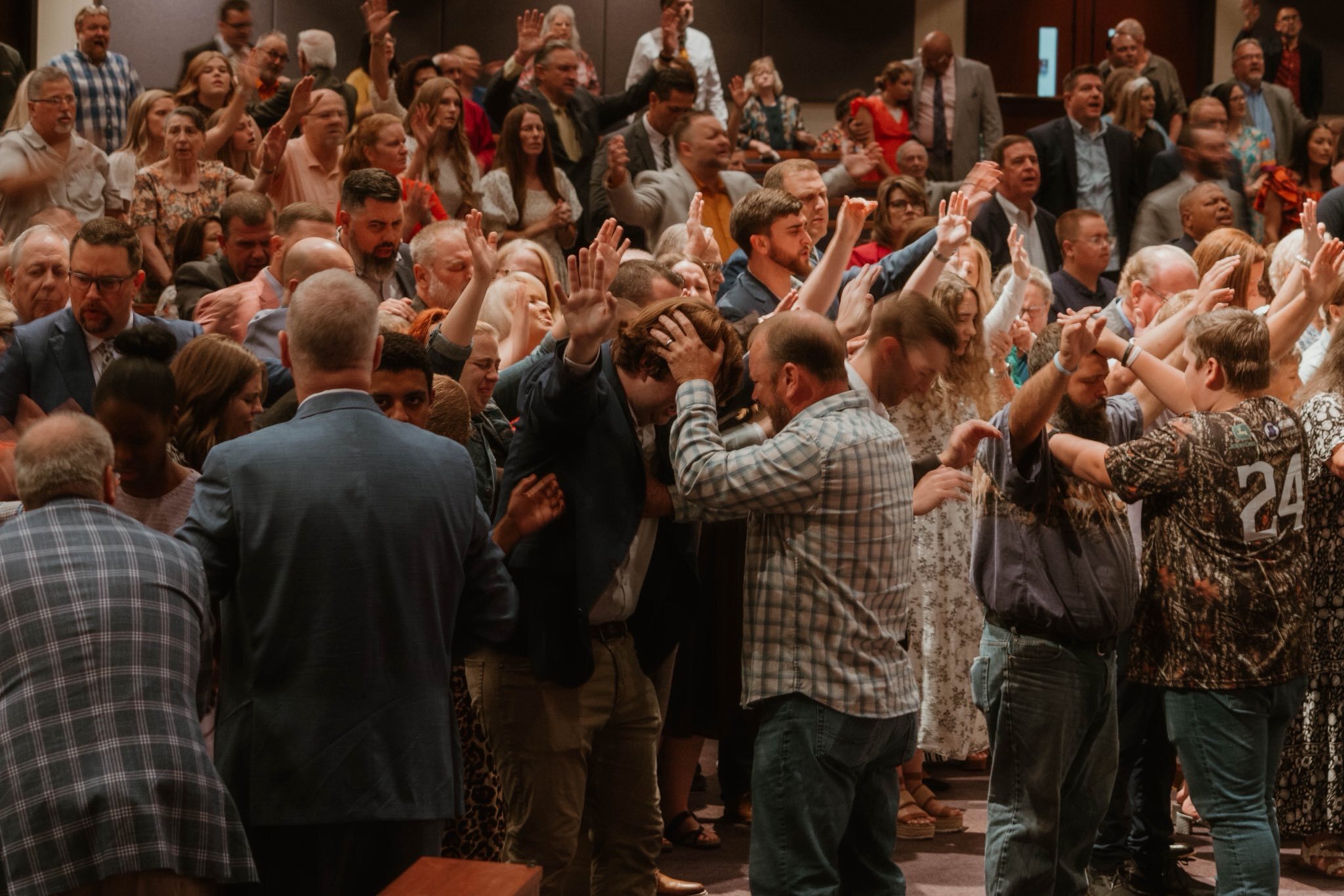 Worshippers gathered together at a Western North Carolina Church of God event