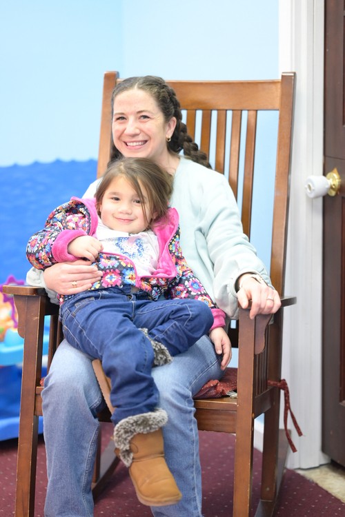 One of our volunteers and a child in our Kids Ministry building at Liberty Church in Havelock, NC!