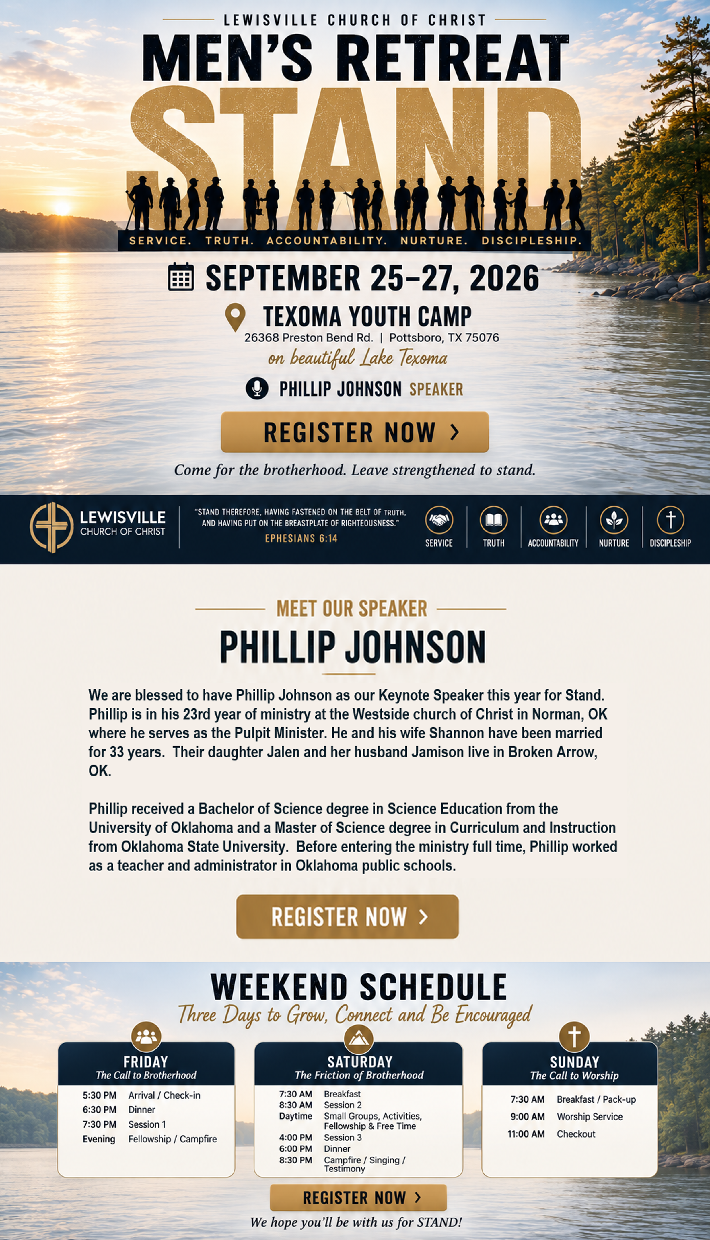 Men's Retreat - STAND - September 25-27, 2026 - Texoma Youth Camp
