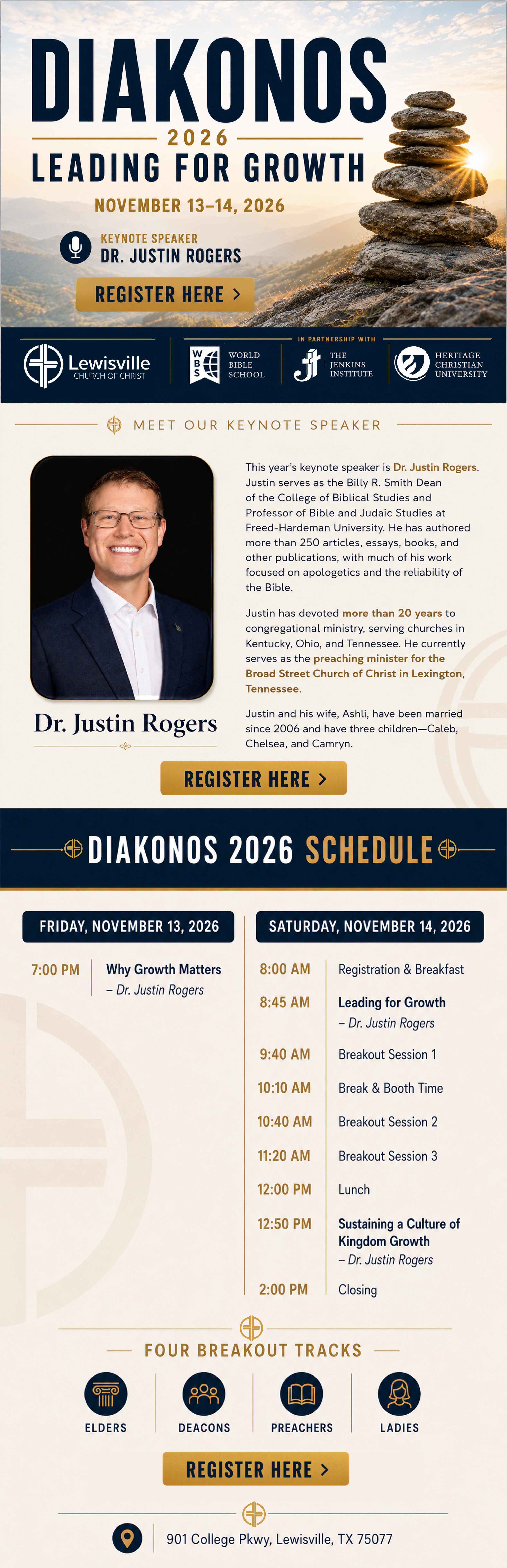 DIAKONOS 2026 - Leading for Growth - November 13-14, 2026 - Dr. Justin Rogers