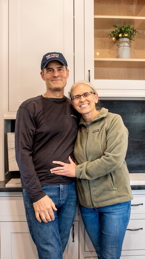 John Seiler Founder of red leaf milling smiling with wife Lisa