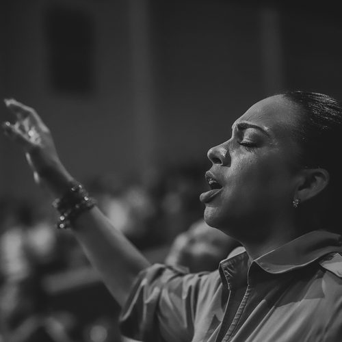 We sing a mixture of contemporary music and traditional hymns in a modern musical style