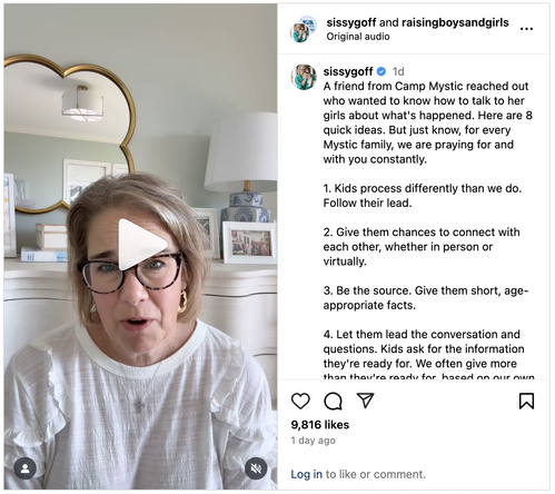 Sissy Goff Camp Mystic and How to Talk to Your Kids