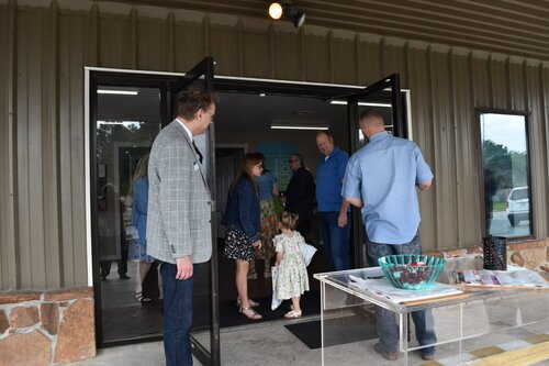 Sunday morning lobby at Cypress Crossings Christian Church