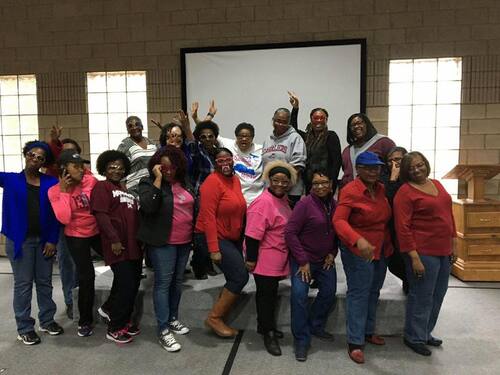 Members enjoying a community church event
