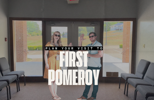 Members of First Southern Baptist Church in Pomeroy gathered around tables for fellowship and Bible study, showcasing the community and small group life of the church.