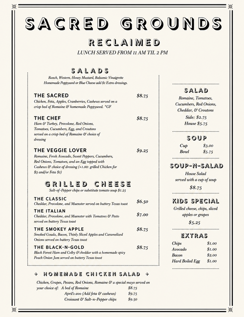 SG Lunch Menu