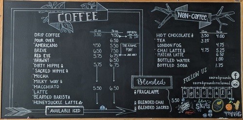SG Drink Menu