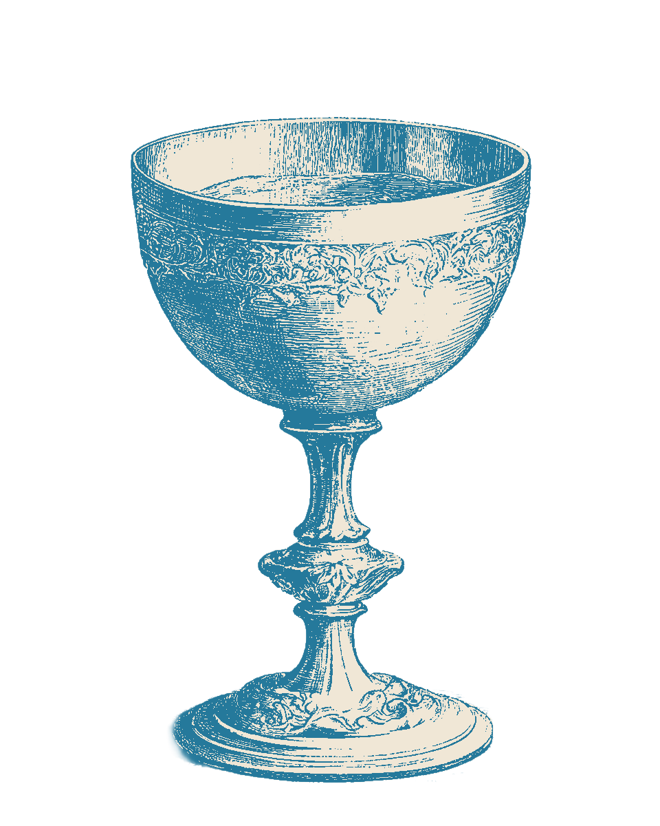 Engraving of an overflowing cup