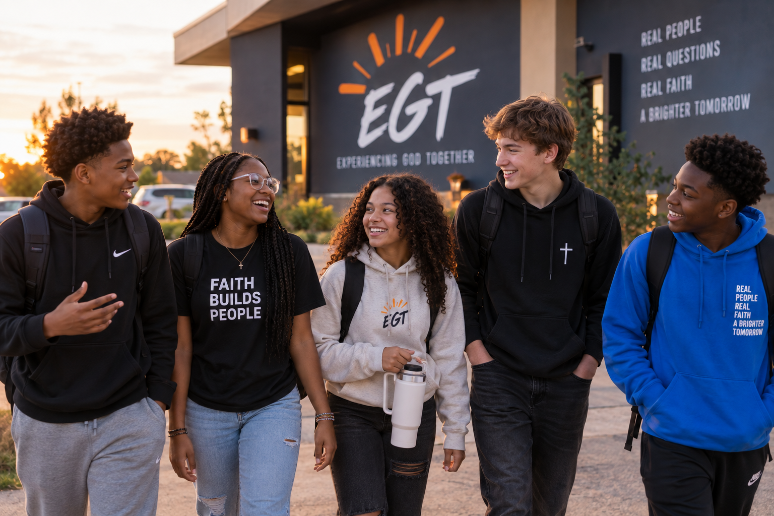 EGT Youth students studying the Bible together