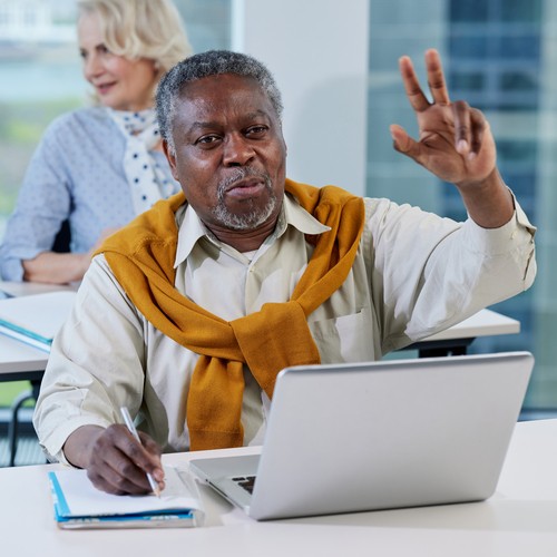 Client Photo Raising Hand