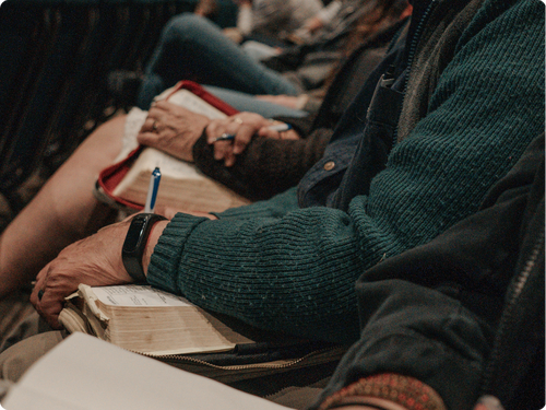 People sitting together in the sanctuary at Canyon View Church