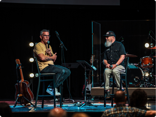 A pastor teaching during a Sunday service at Canyon View Church