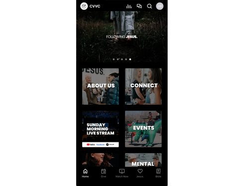 The Canyon View Church app on a phone screen