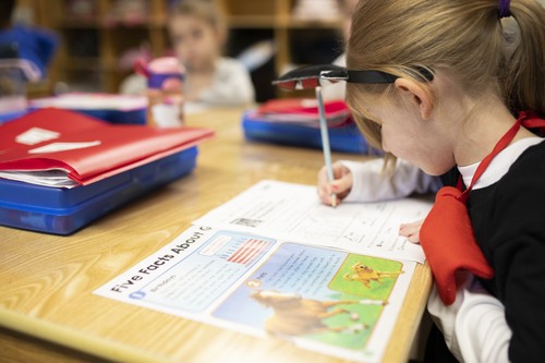 Students learning in a classroom at the first baptist church slidell child development center