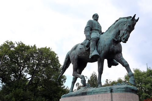 CHARLOTTESVILLE, VA - JULY 14: A statue of Robert E. Lee in Emancipation Park in Charlottesville, VA on July 14, 2017. The site has been the target of repeated white nationalist protests.
