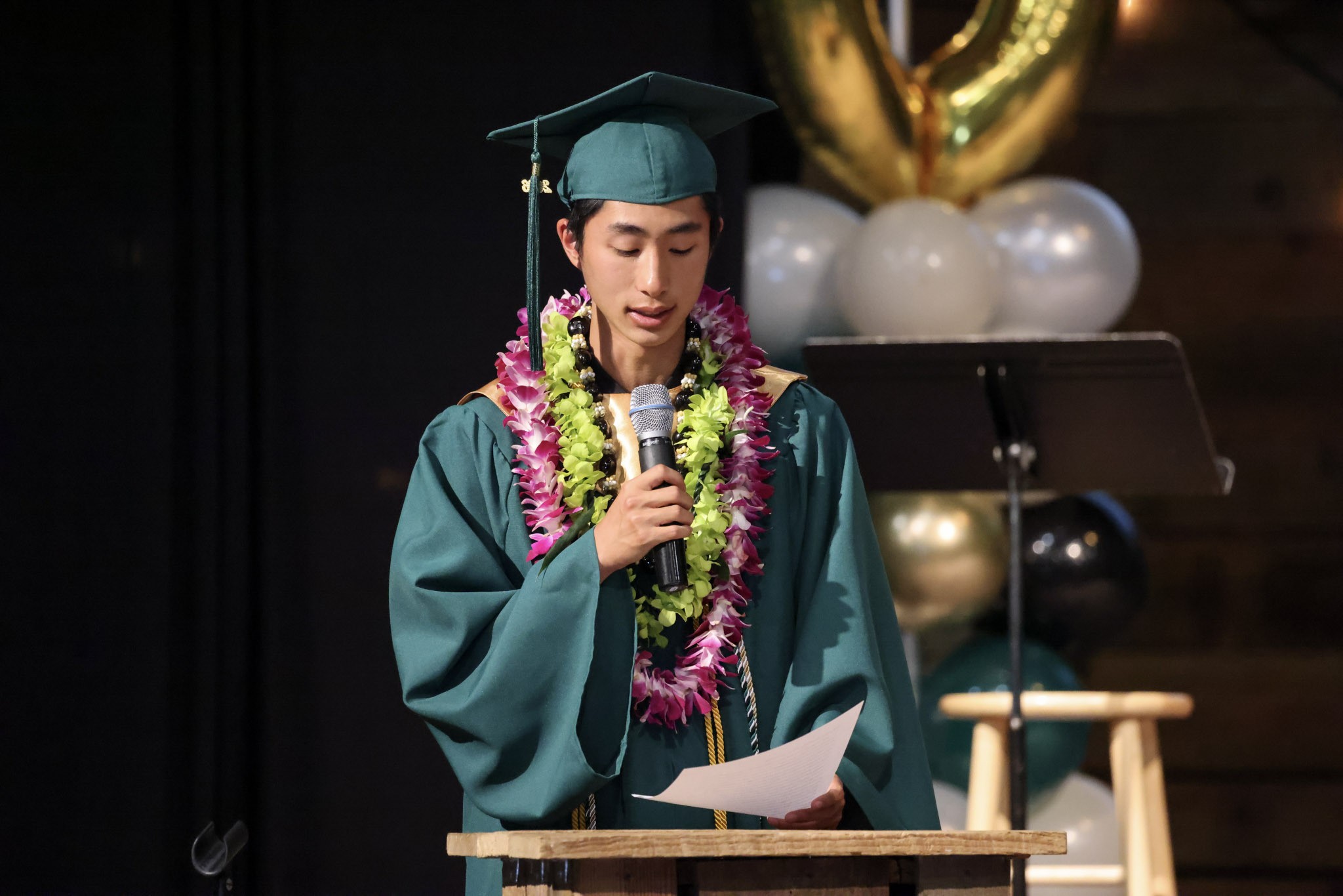 Heritage Christian Academy graduate speaking at commencement