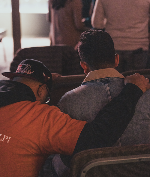 Prayer and fellowship at Commission Church, a non-denominational church in Plano TX.