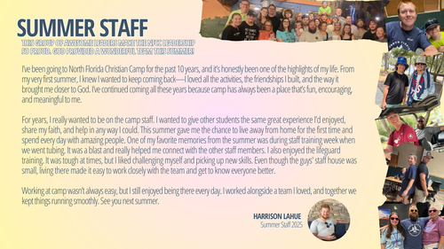 Summer Staff Letter.
