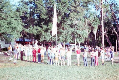 People around Flagpole.