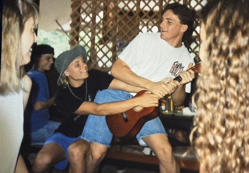 People playing with ukulele.