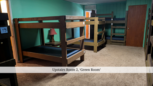 Upstairs Room 2, 'Green Room'.