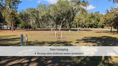 Tent Camping (4 30-amp sites).