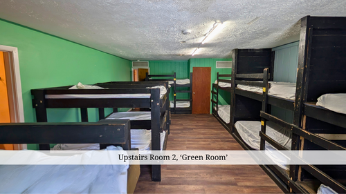 Upstairs Room 2, 'Green Room'.
