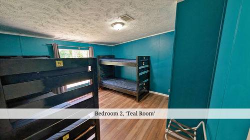 Bedroom 2, 'Teal Room'.