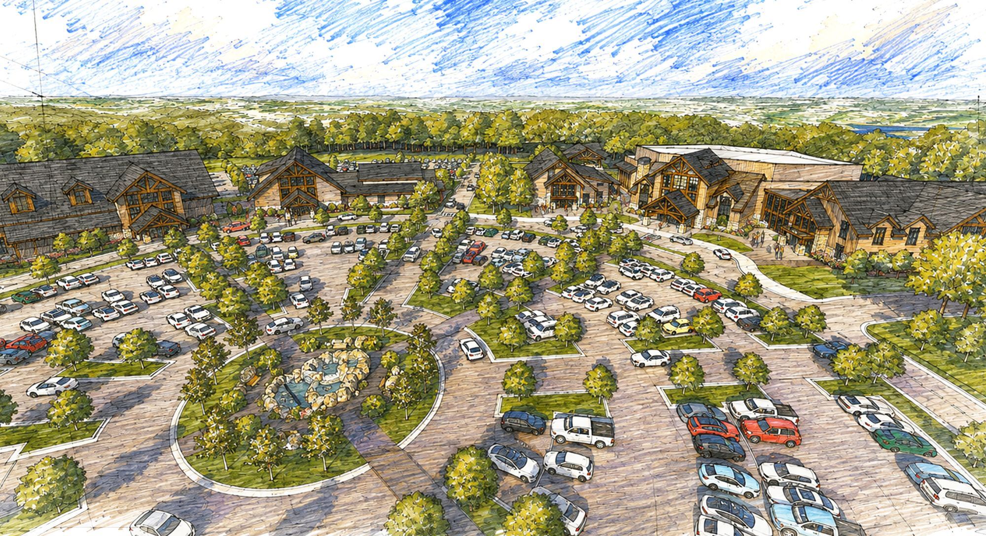 Rendering of the finished Graystone Monroe campus from above