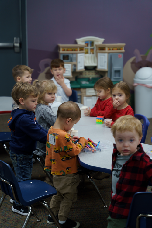 Pre K kiddos love playing, singing, and hearing a message just for them in the Forest room at New Life Church in Oak Grove, MO