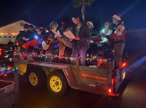 caroling in the neighborhoods