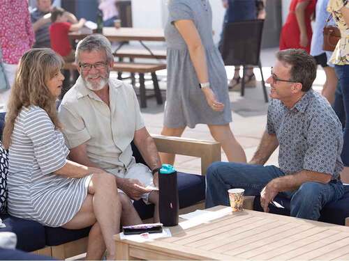 fellowship in the church courtyard