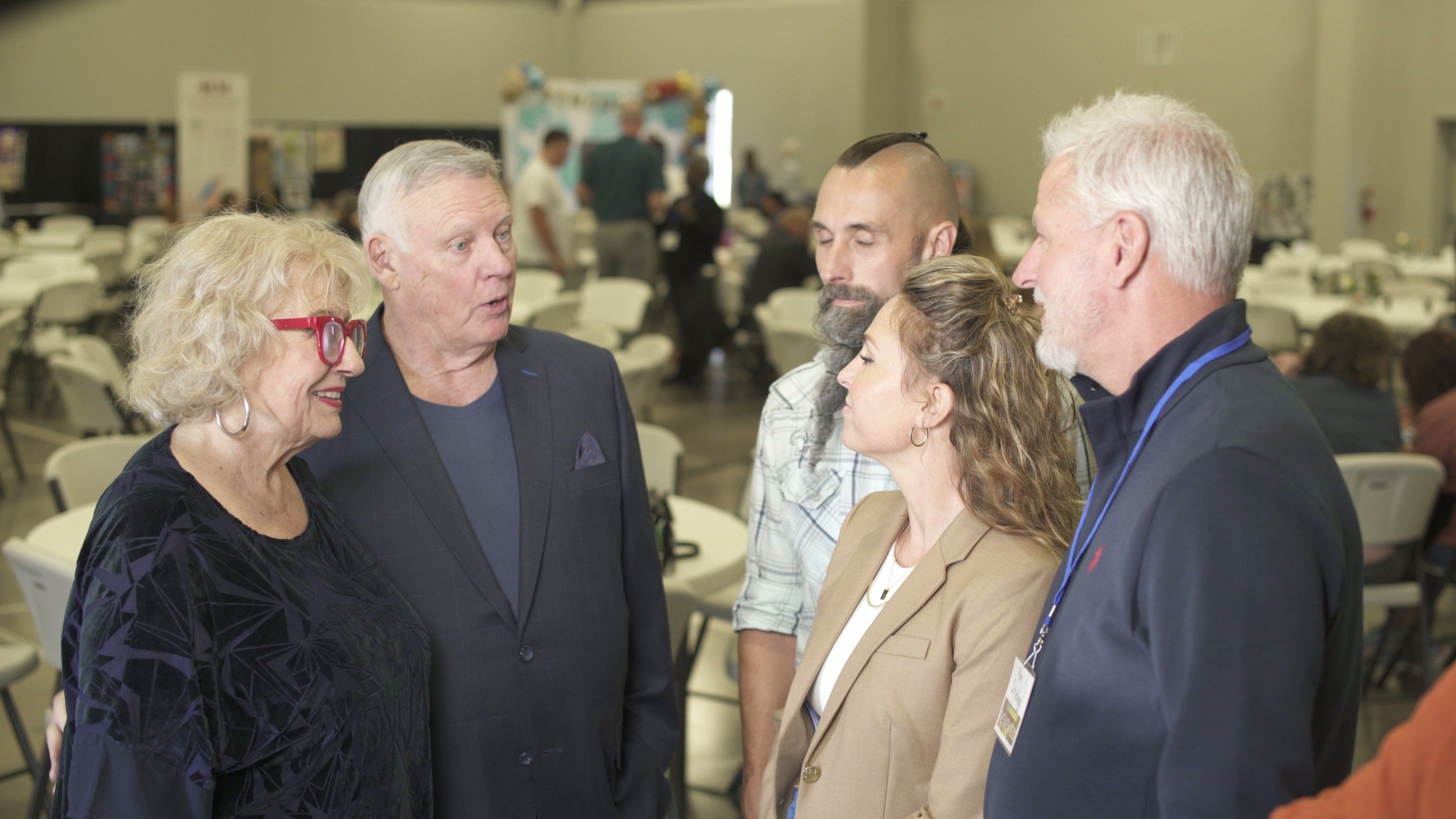 From the interview collection: Terry and Reneé Mize with Pastor Rob Stribling, Annie Osborn, and Sterling Osborn of Jacksonville, North Carolina.