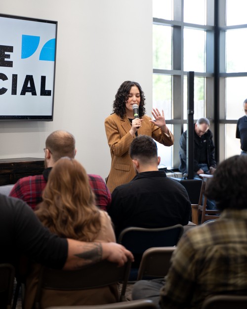 Young adults ministry fellowship time.