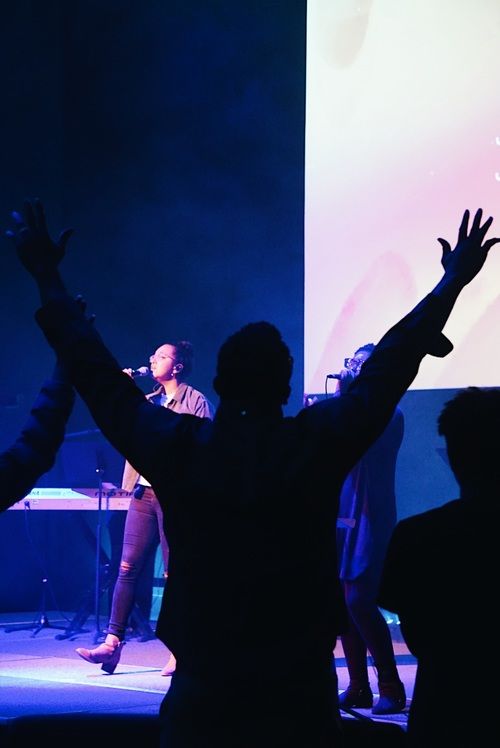 Worshipping during service