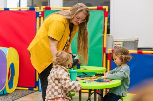 Children in small group activity learning about Jesus at Vivid City Kids Greensboro NC