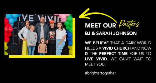 Pastors BJ and Sarah Johnson welcoming guests at Vivid City Church Greensboro NC