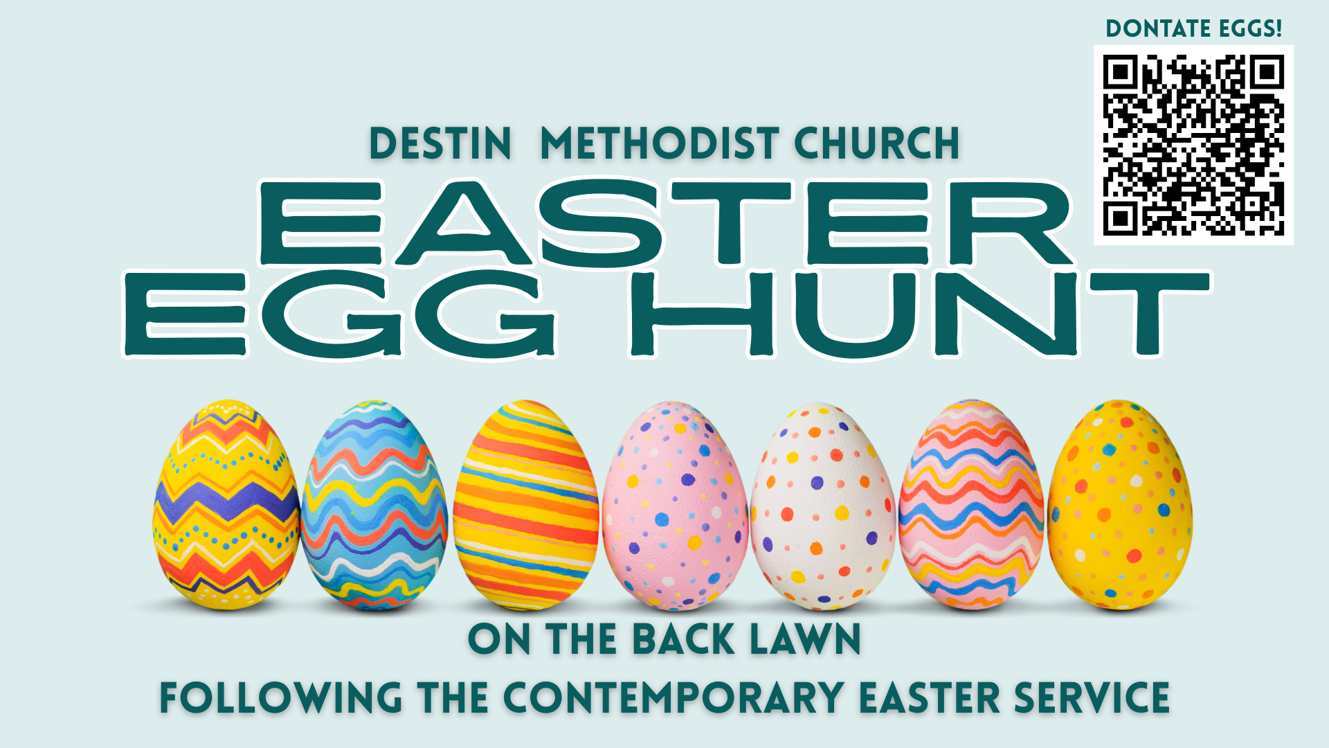 Destin Methodist Church Easter Egg Hunt on the back lawn