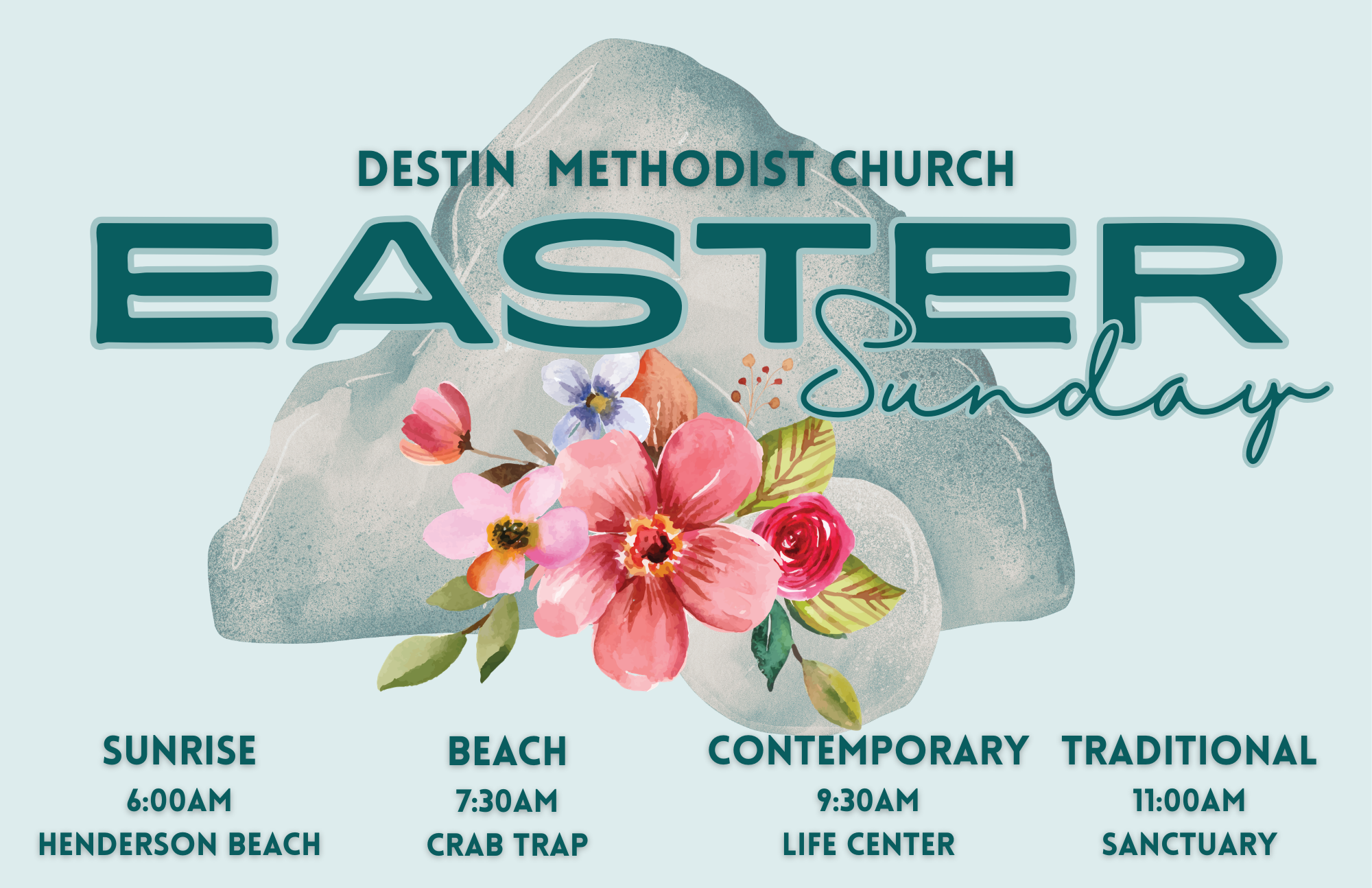 Destin Methodist Church Easter Sunday — Sunrise, Beach, Contemporary, and Traditional services
